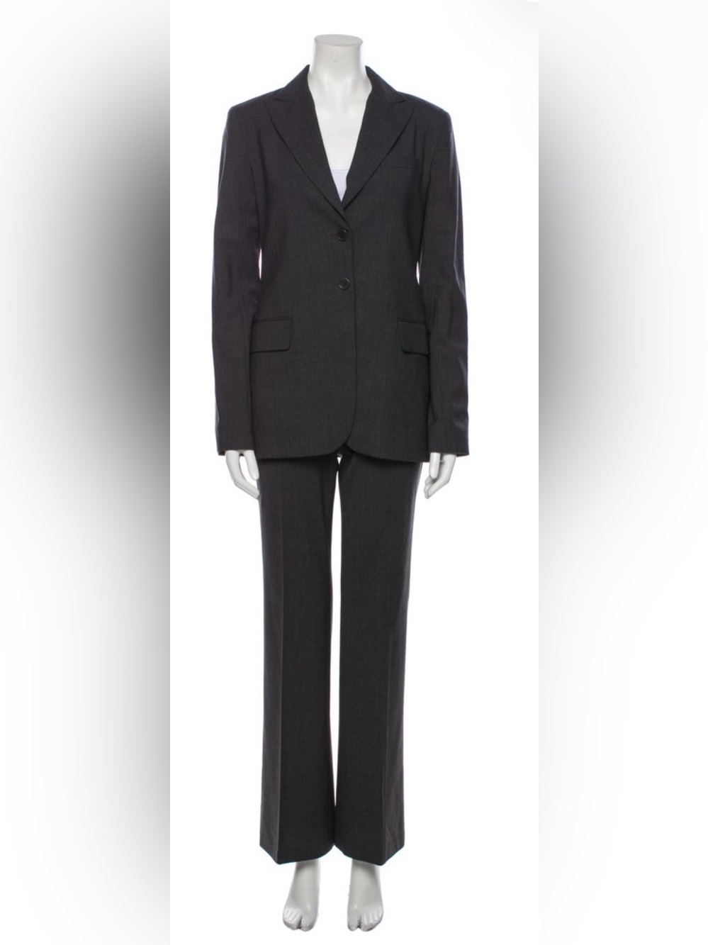 Theory Charcoal Suit Trousers Wool Size Small